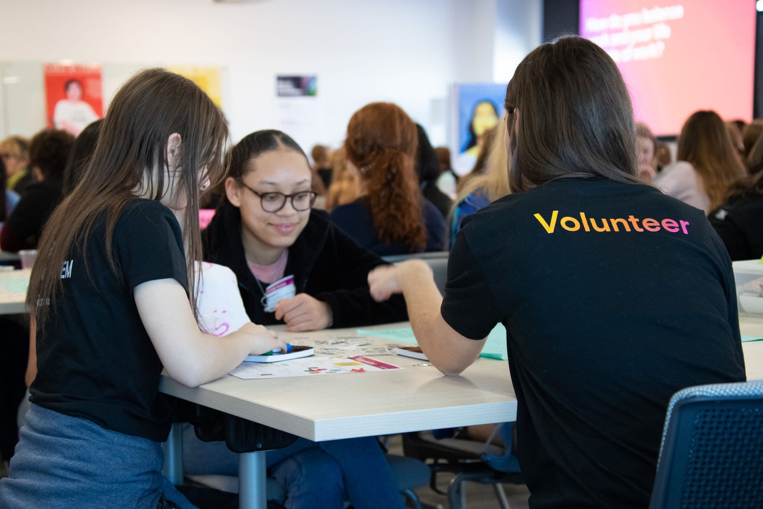 Girls sitting together at Girls Going Tech